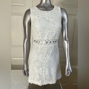 TopShop white sleeveless eyelet Lace Sleeveless short dress Women Size 4
